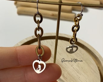 Stainless steel prayer earrings