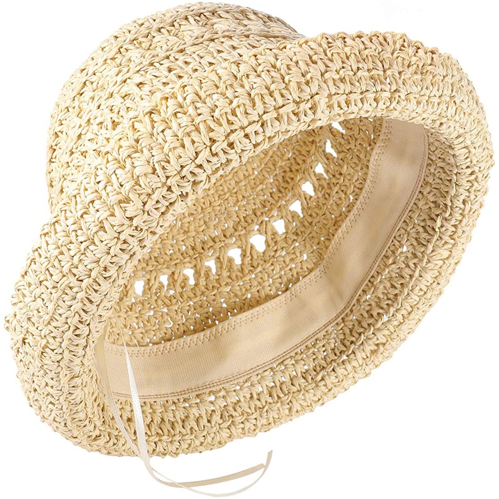 Straw Bucket Sun Hat Packable HandWoven Floppy Brim Etsy