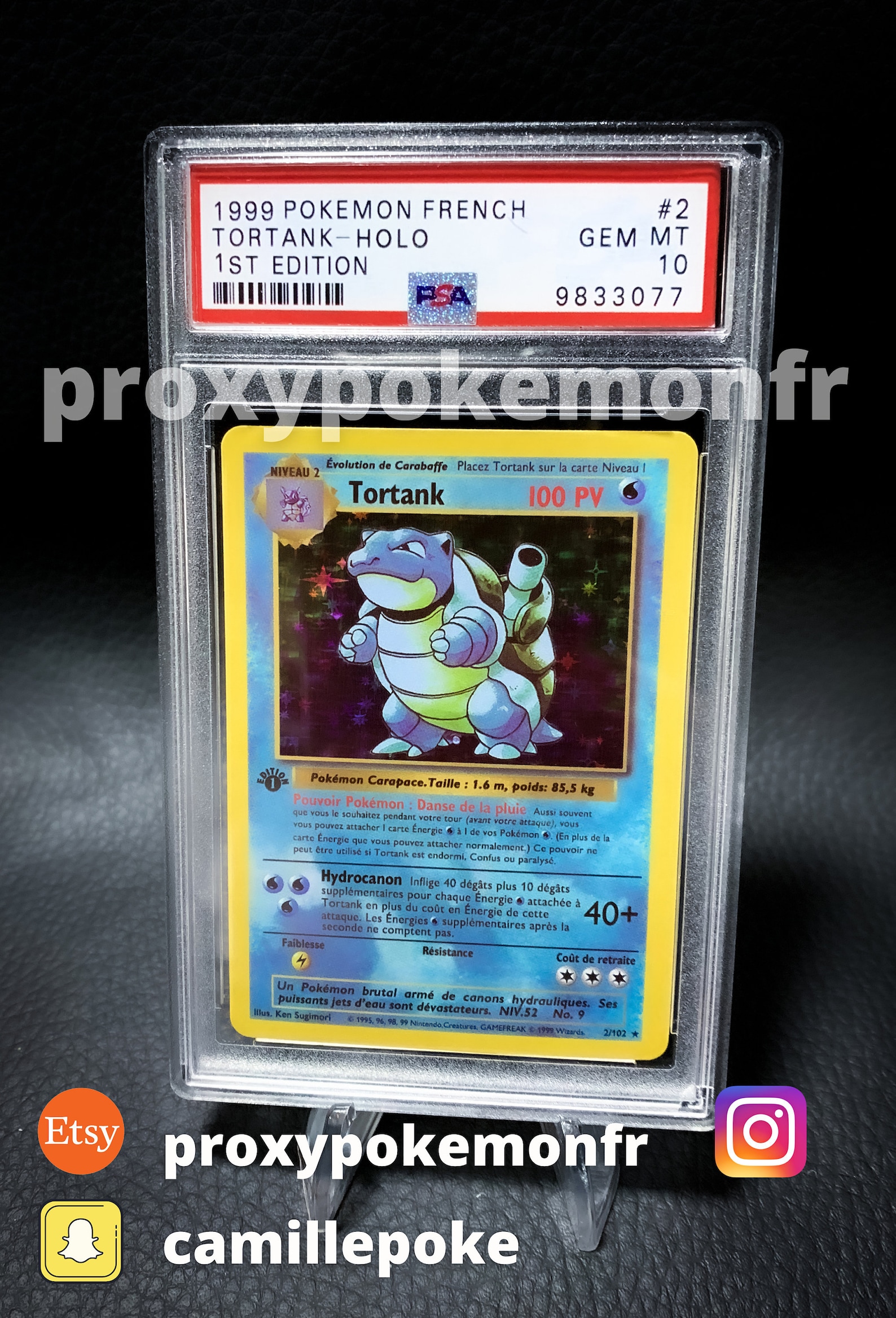 Tarjeta Tortank PSA 10 INGLÉS proxy edición 1 asistente Etsy