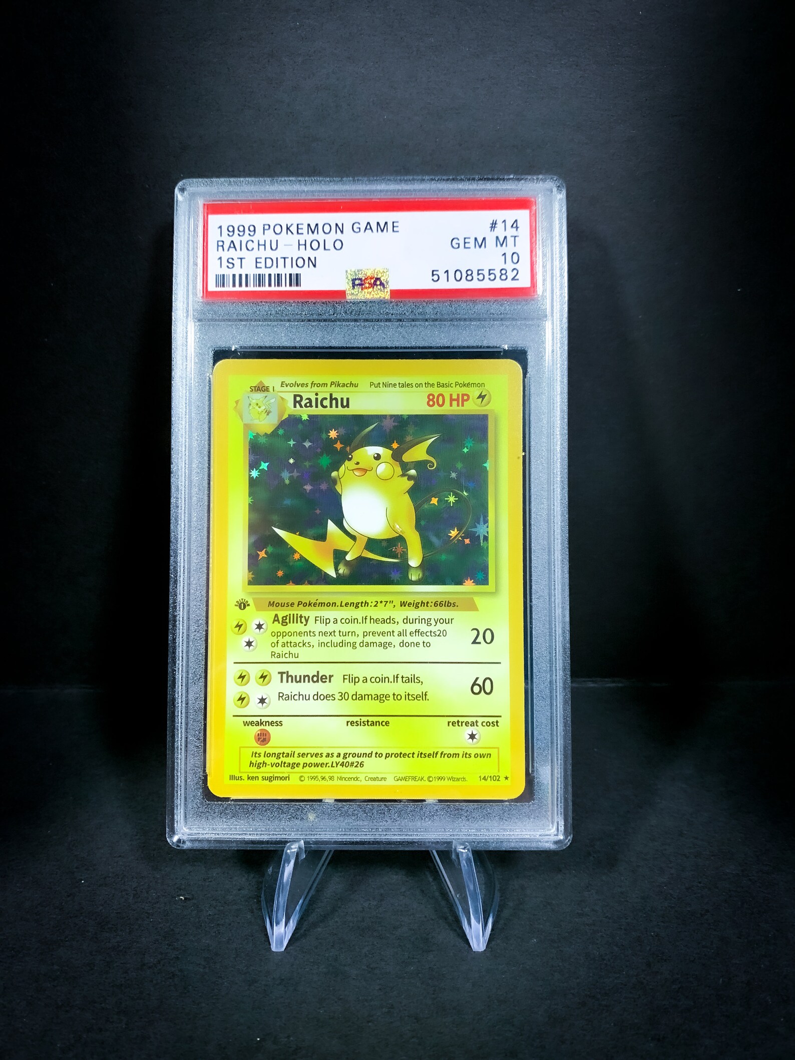 Raichu PSA 10 English card proxy edition 1 wizard set basic Etsy