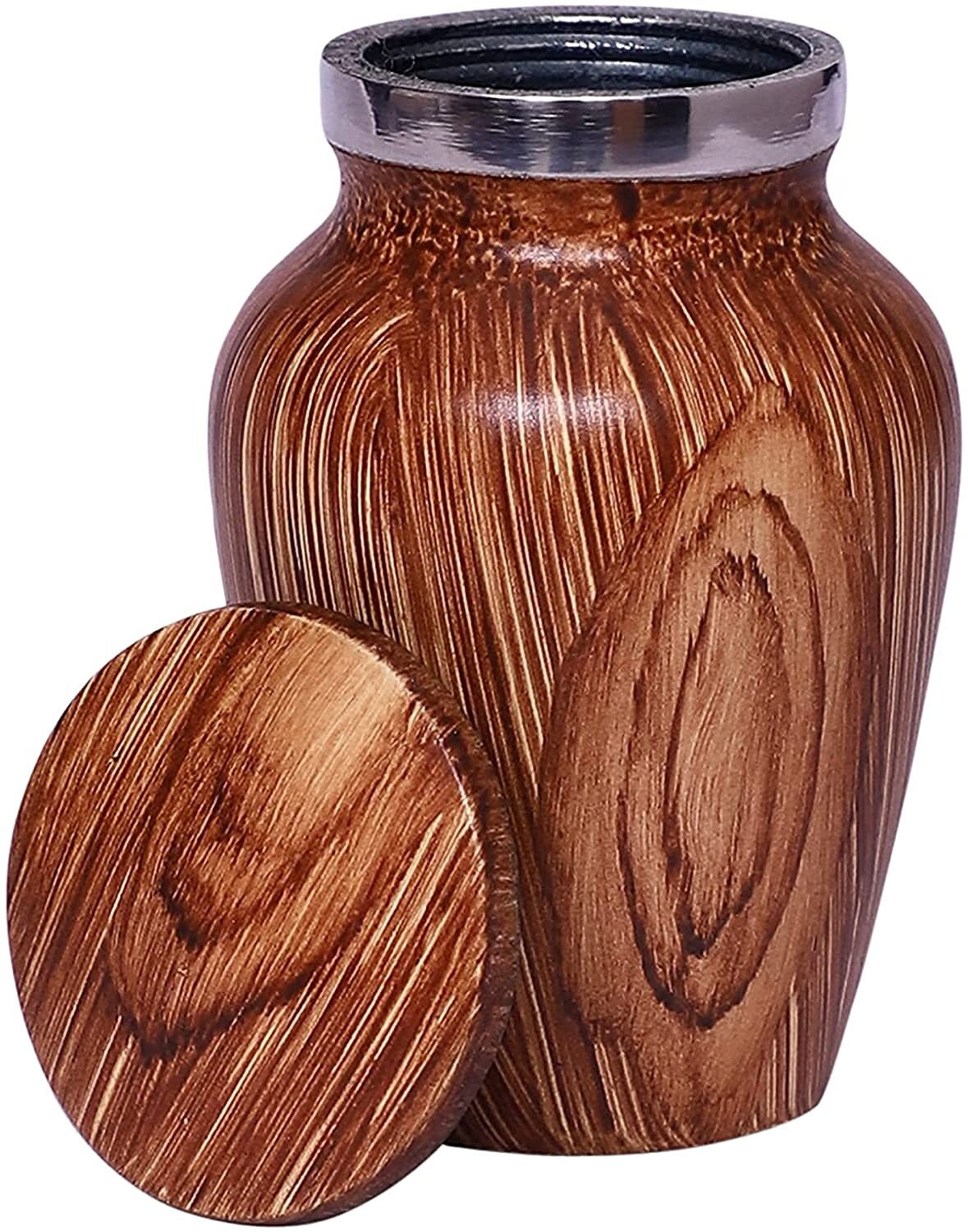 Keepsake Cremation Urn for Human Ashes Aluminum with Wood Etsy