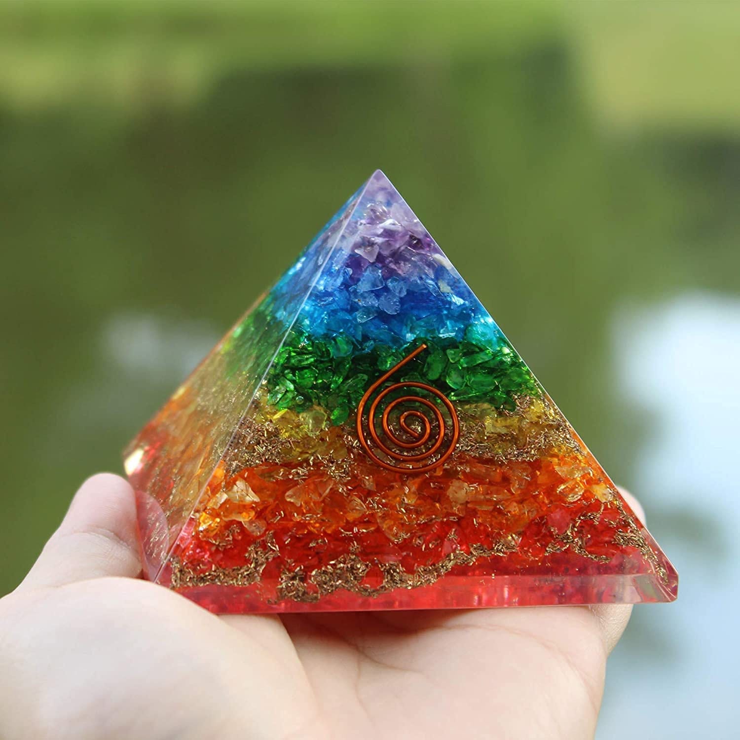 Energy Generator Crystal Orgone Pyramid For Reiki Chakra Etsy
