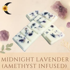 Midnight Lavender Amethyst Crystal Infused Snap Bar Wax Melt