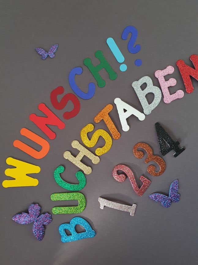 Glitzer Buchstaben aus selbstklebendem Moosgummi fr Schultte Trschild  Adventskalender Wunschbuchstaben Namen Wimpel-Text - Etsy.de