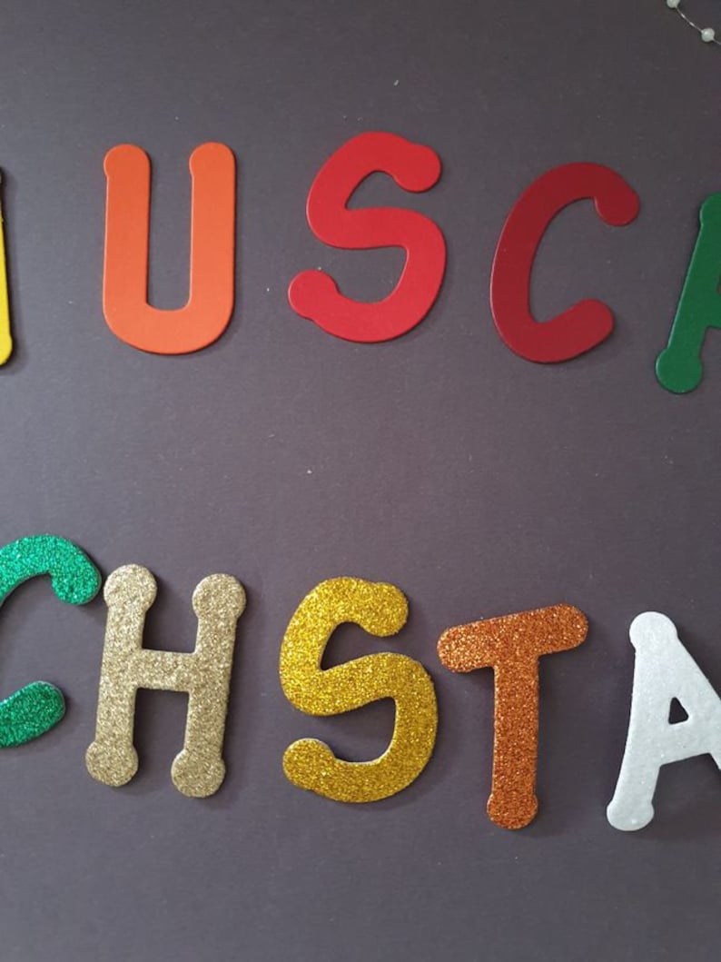 Glitzer Buchstaben Name Selbstklebend Konfirmation Schultüte Türschild Mossgummi Wunschbuchstaben Bild 5