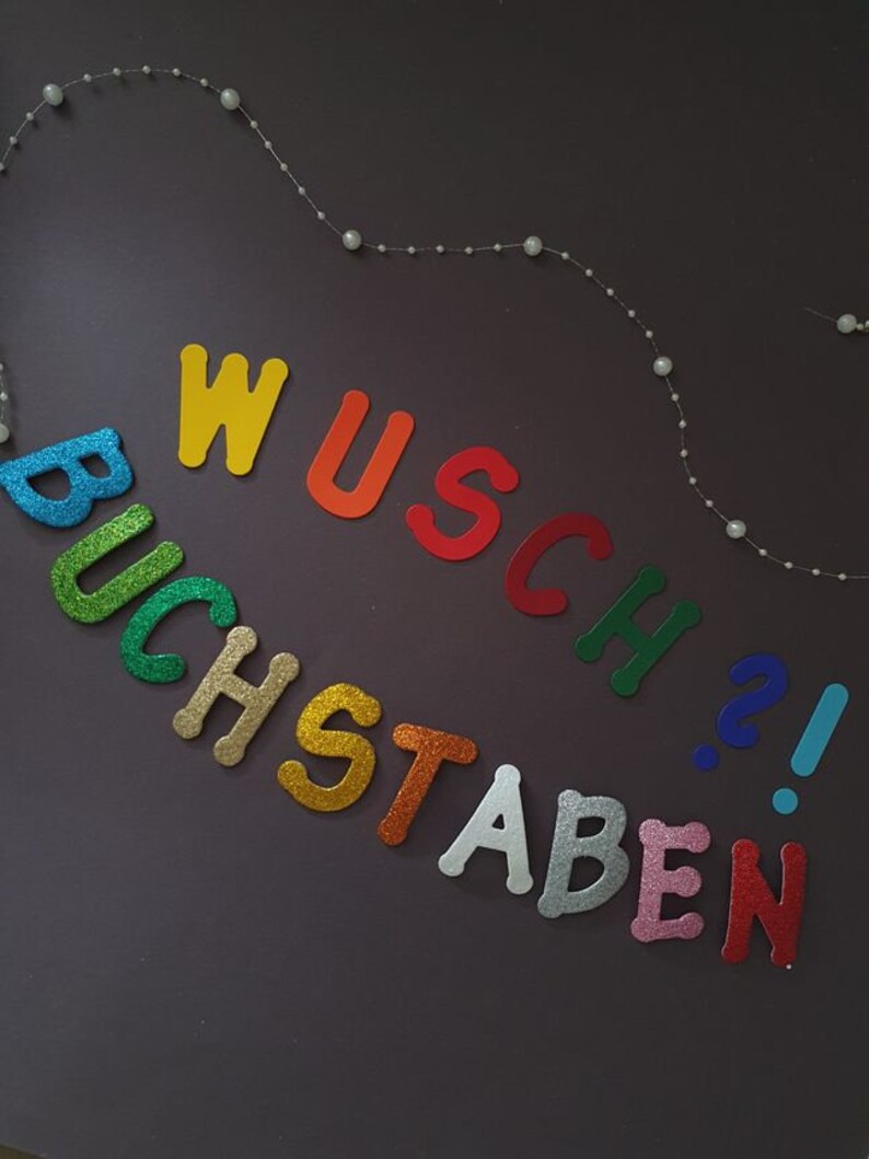 Glitzer Buchstaben Name Selbstklebend Konfirmation Schultüte Türschild Mossgummi Wunschbuchstaben Bild 1