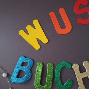 Glitzer Buchstaben Name Selbstklebend Konfirmation Schultüte Türschild Mossgummi Wunschbuchstaben Bild 2