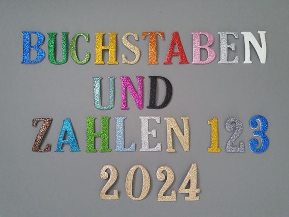 Personalisierte Buchstaben Zahlen Glitter Selbstklebend Moosgummi Dekoration Schultüte Türschild Grußkarte Wunschname Weihnachten Geschenk