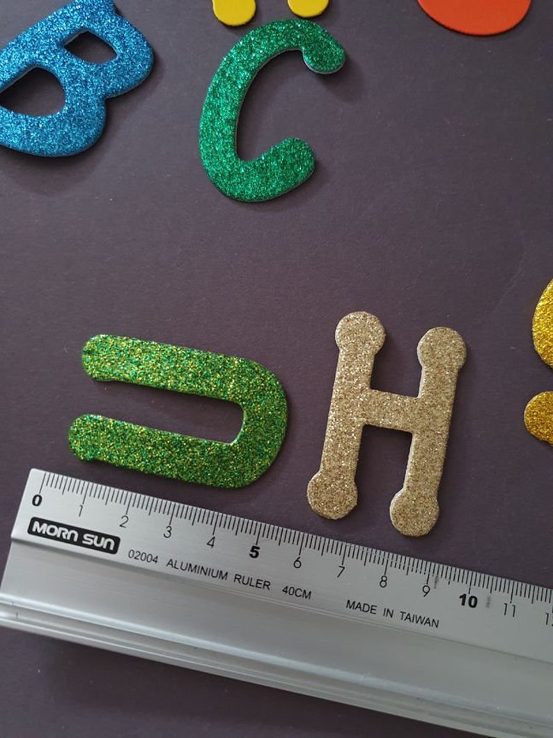 Glitzer Buchstaben Name Selbstklebend Konfirmation Schultüte Türschild Mossgummi Wunschbuchstaben Bild 6