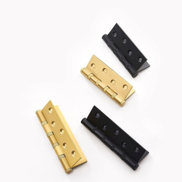 Knurled brass hinge, door hinge brass, door hinge decorative, black door hinge, brass hardware, hardware for door, solid brass hinge