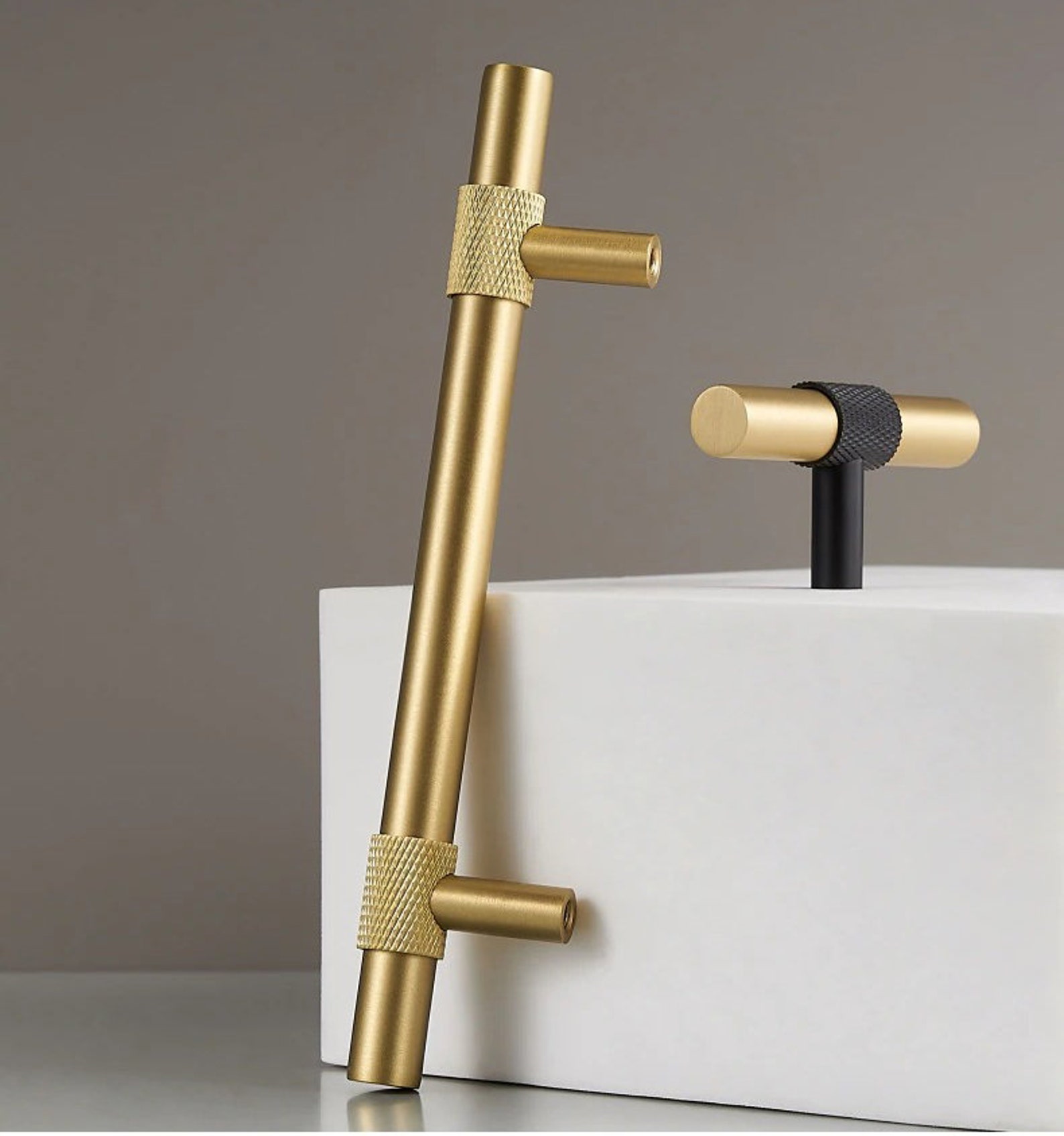 Knurled Gold Handles Knurled Brass Handle Brass T Bar Etsy