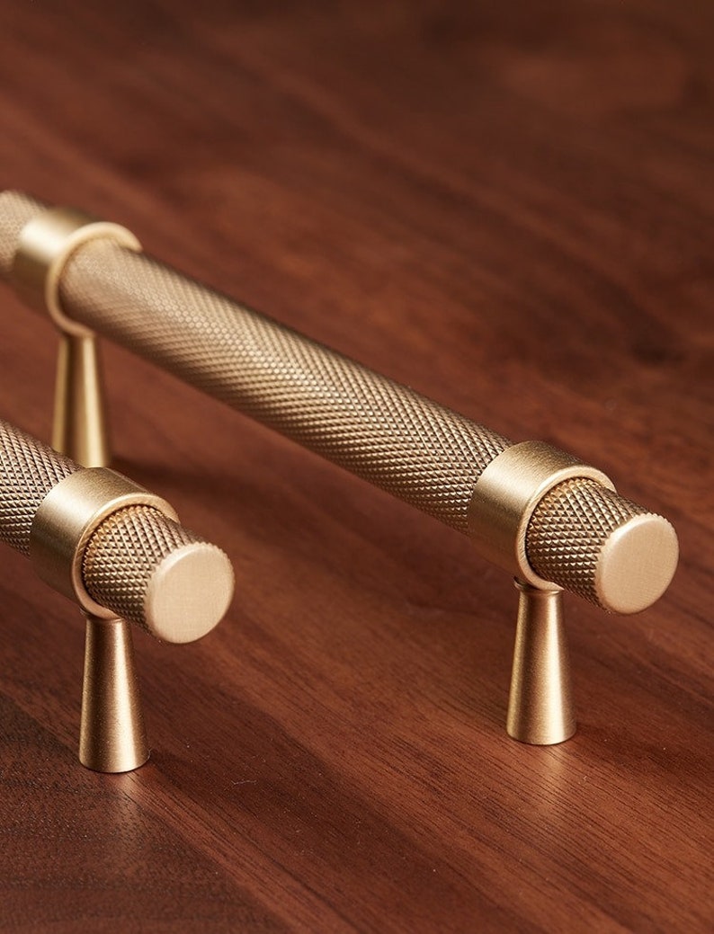 Knurled Brass Handle Knurled Brass Knob Knurled Brass Gold Etsy