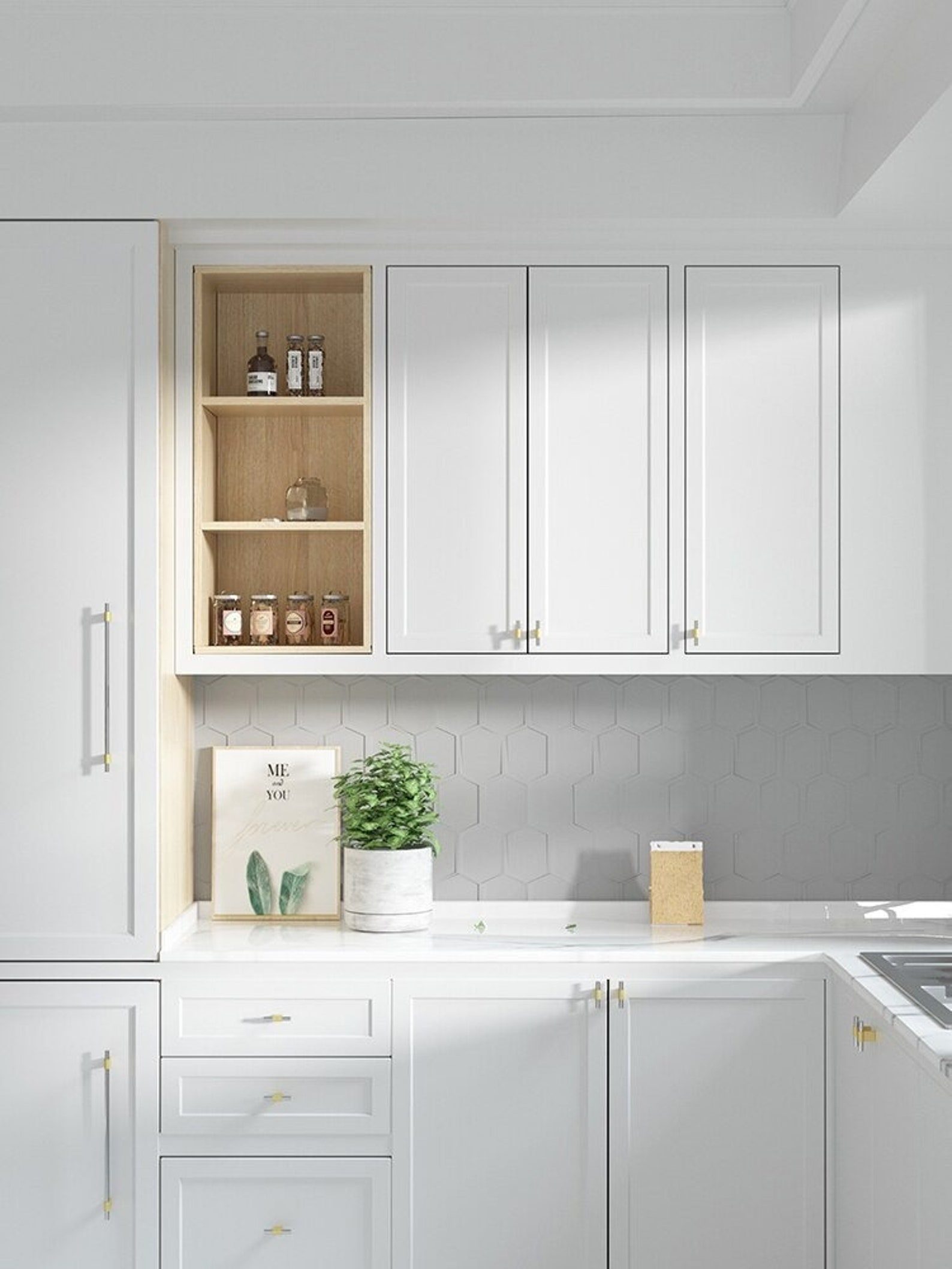 Gold and Silver Pulls Silver Handles Silver Etsy