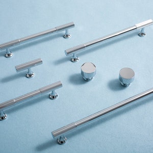 Gloss White & Polished Chrome Kitchen Cabinet D Handle 160mm Bedroom Bathroom Door Drawer Cupboard Furniture