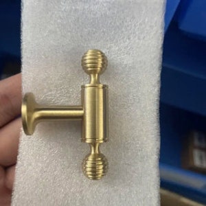 Art deco pull handle, solid brass hardware, solid brass pull, pull handles for cabinets, brass drawer pulls, kitchen cabinet hardware T-Bar 55mm