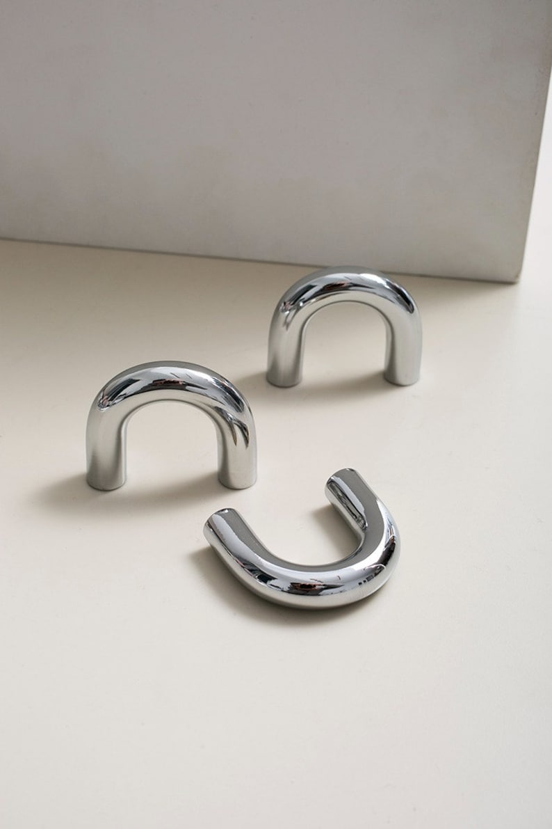 Polished chrome cabinet pulls, polished chrome knob, solid brass cabinet pulls, chrome drawer pulls and knobs, chrome hardware, brass pulls image 1