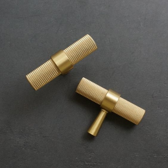 Knurled Brass Handles Knurled Brass Gold Handle Solid Brass Etsy UK