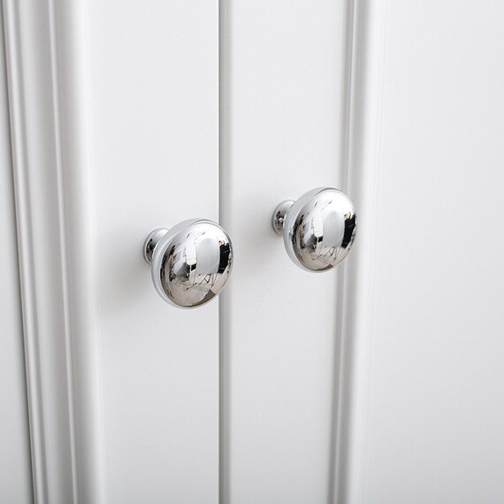 Polished Chrome Cabinet Knob Solid Brass Knob Silver Knobs and