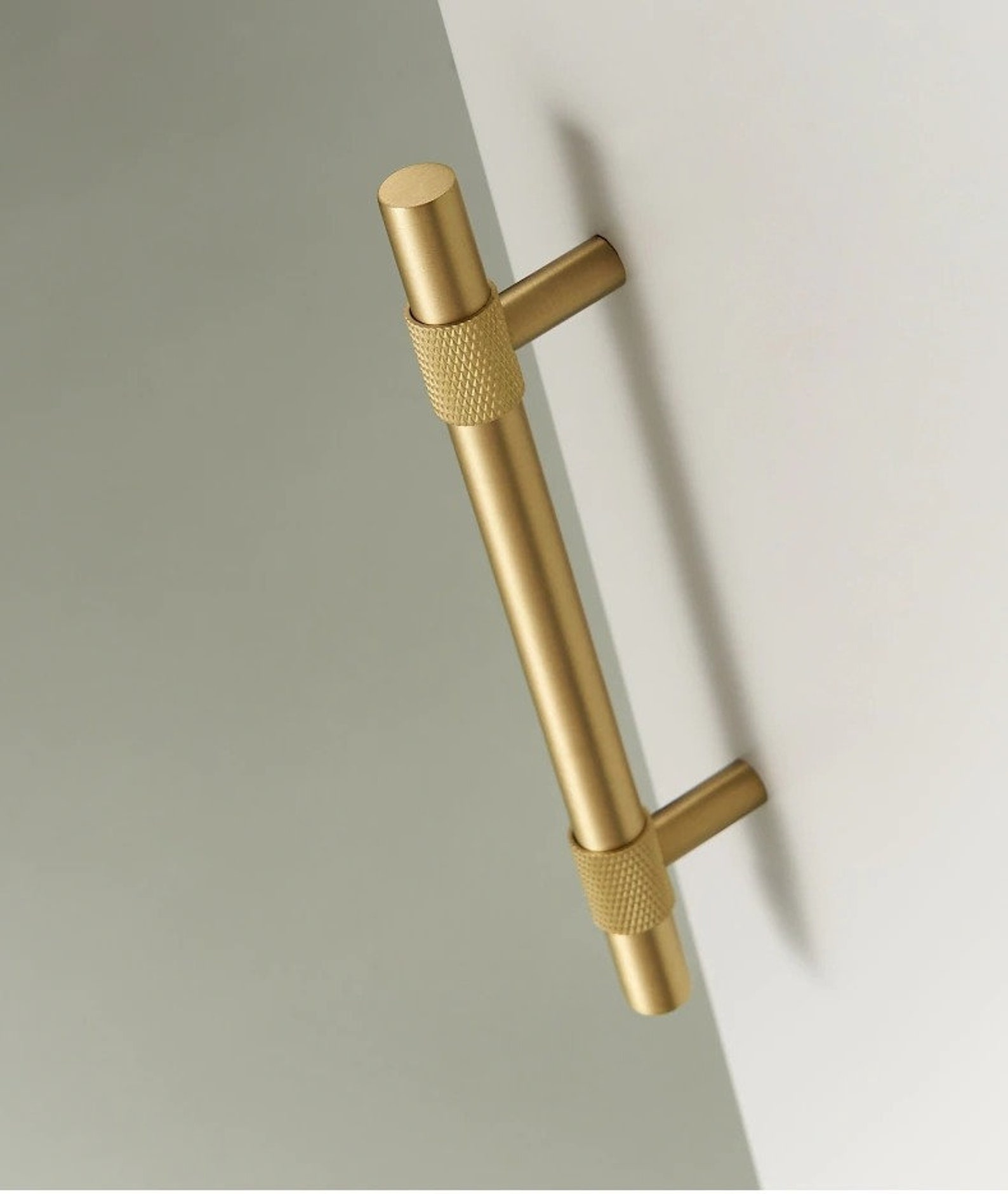 Knurled Gold Handles Knurled Brass Handle Brass T Bar Etsy