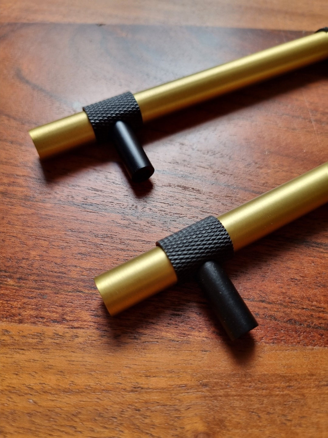 Knurled Gold Handles, Knurled Brass Handle, Brass T Bar Handle, Brass T