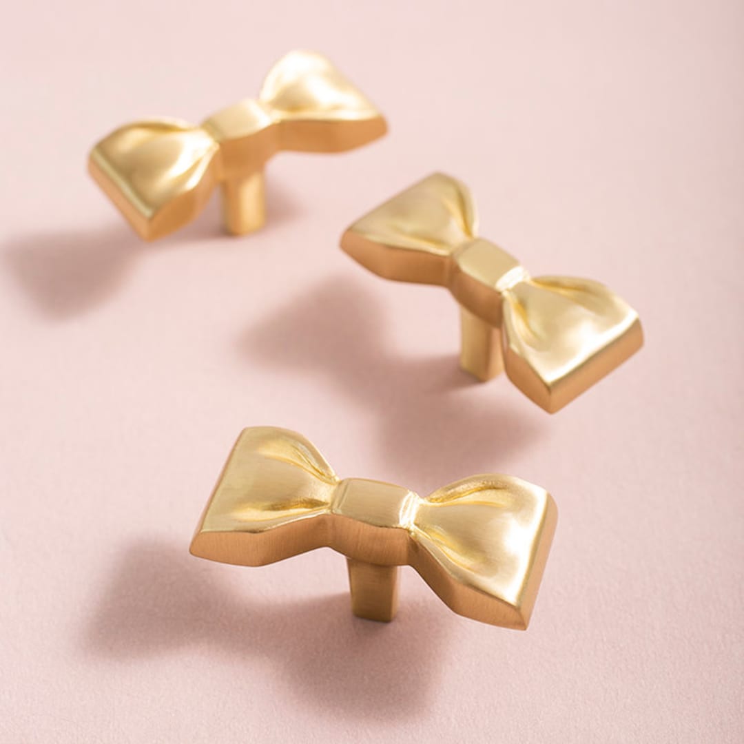 Bow Shaped Drawer Knobs Dresser Knobs, Solid Brass Pulls