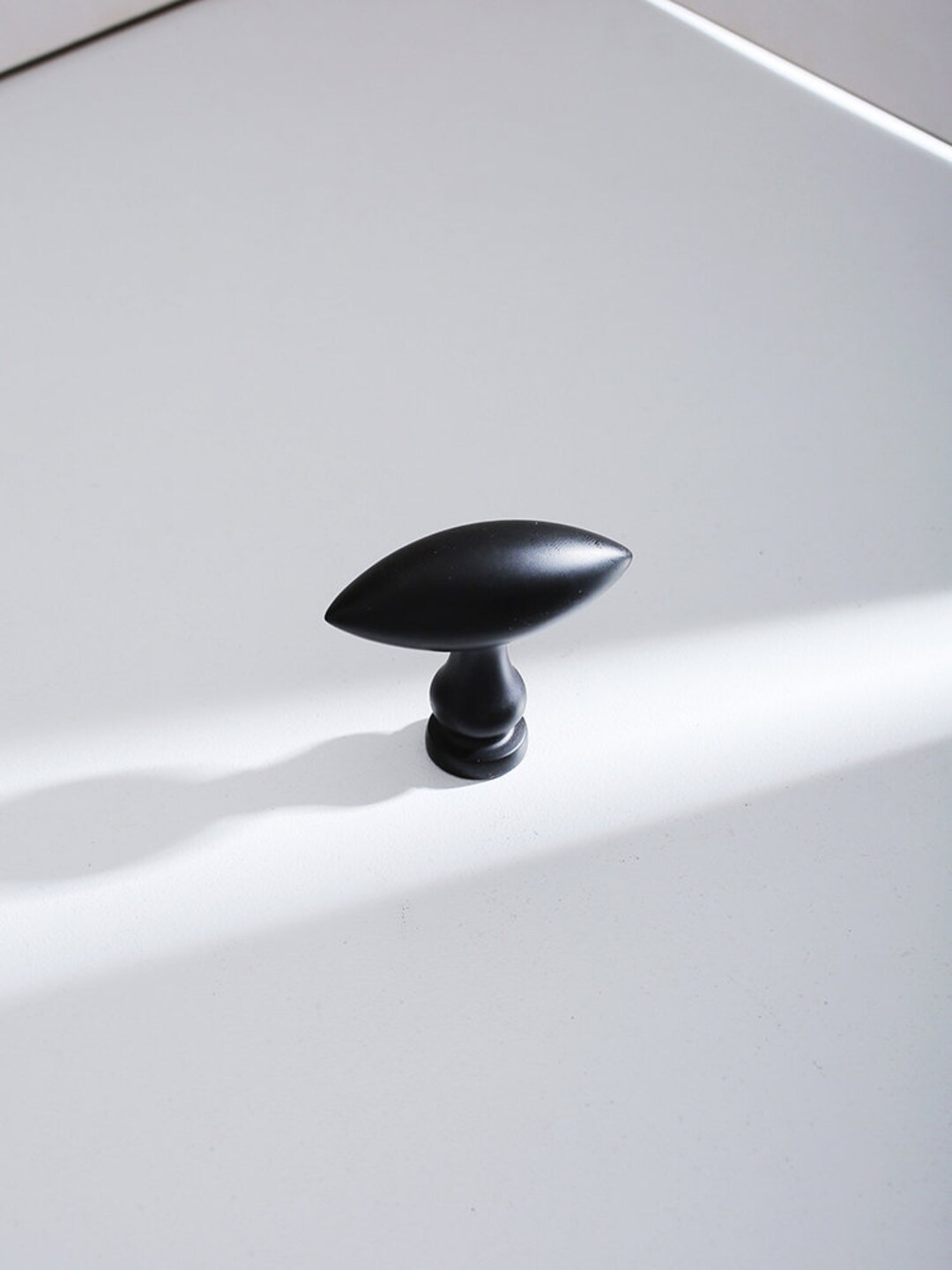 Quirky Black Drawer Knob, Solid Brass Pulls, Black