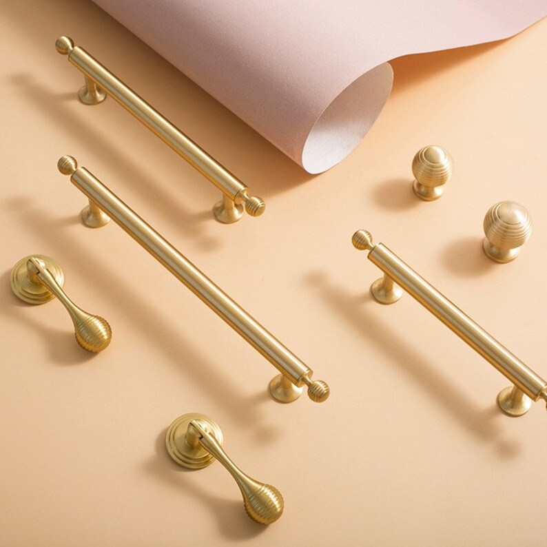 Brushed Brass Handles Brushed Brass Knobs Satin Brass Etsy UK