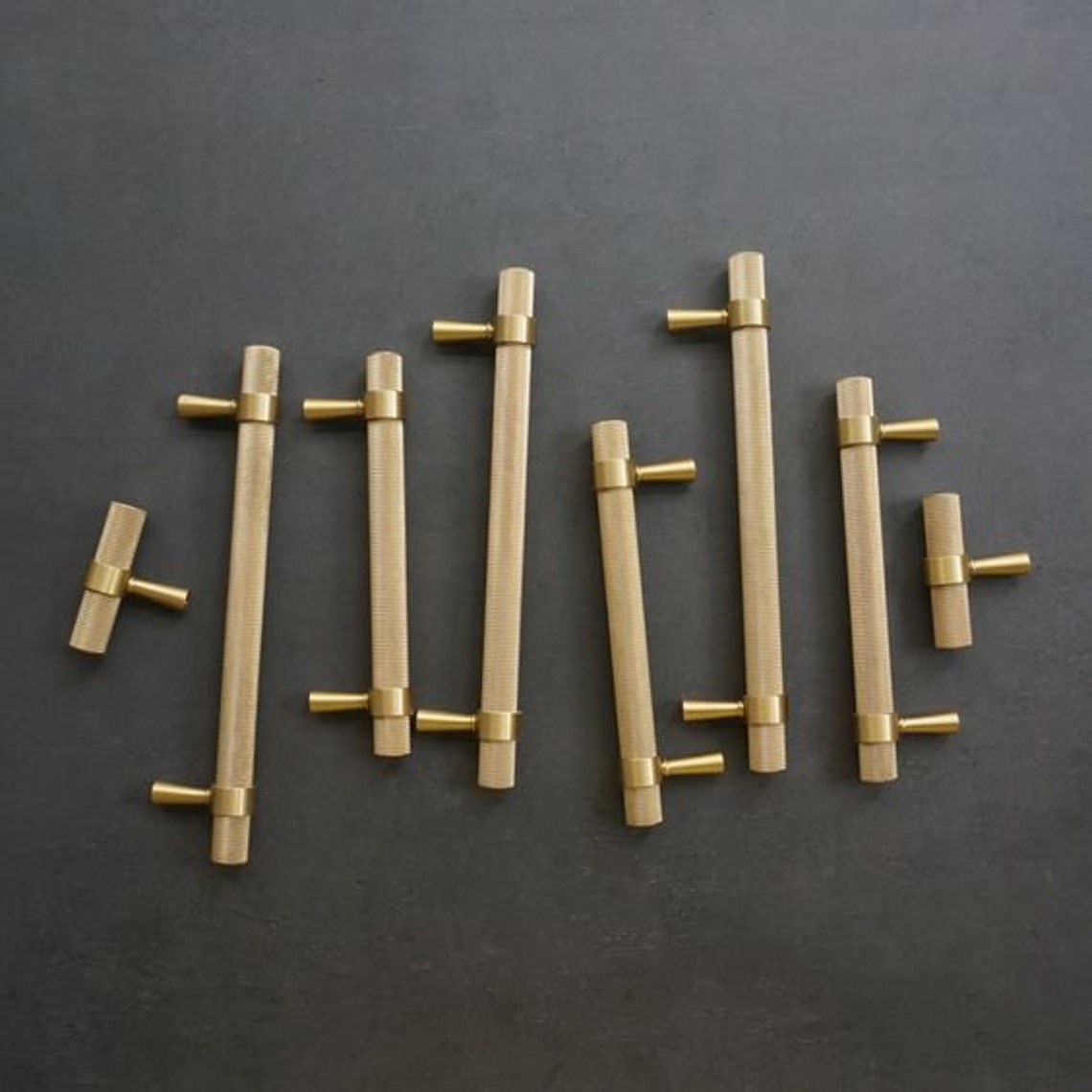 Knurled Brass Handles Knurled Brass Gold Handle Solid Brass Etsy