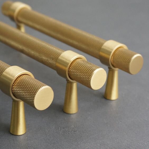 Knurled Brass Handles Knurled Brass Gold Handle Solid Brass Etsy