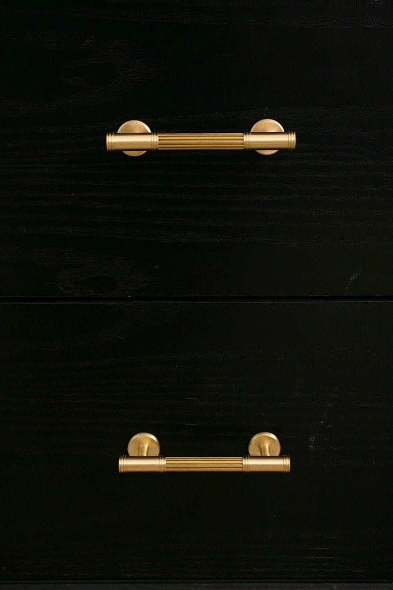 Art deco pull handle, solid brass hardware, solid brass pull, pull handles for cabinets, brass drawer pulls, kitchen cabinet hardware image 6