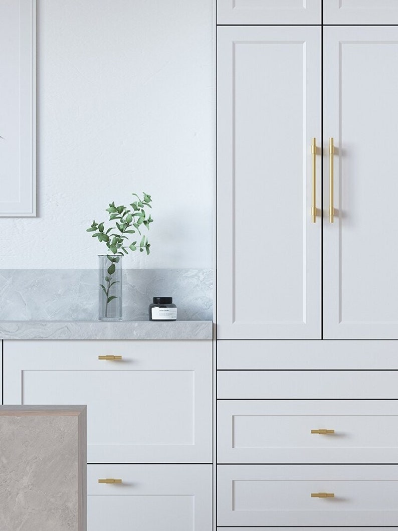 Gold and Silver Pulls Silver Handles Silver Etsy