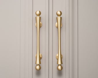 Solid Brass Cabinet Pull, Brass Pull Handles, Brass Knobs, Unique Hardware, Unique Pulls and Handles, Dresser Pull Handles, Gold Pulls