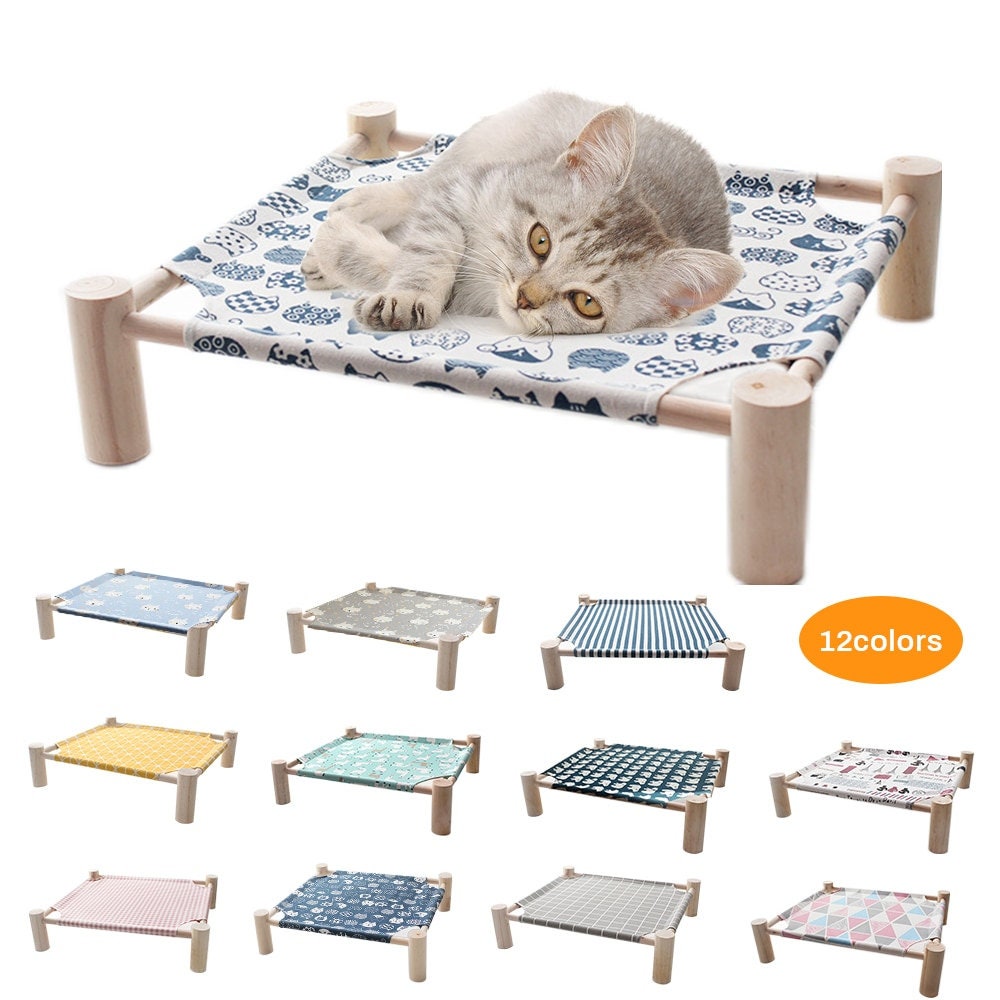 Wooden Cat Bed Elevated Pet Bed Etsy