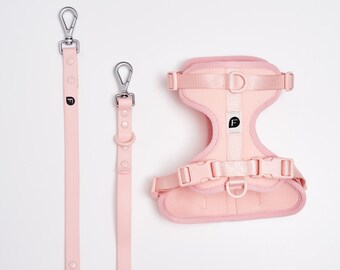 pink harness and leash