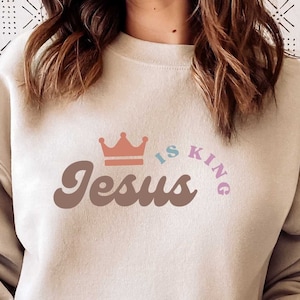 Jesus is King SVG PNG, Jesus is King Shirt, Retro Christian Svg, Jesus ...