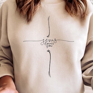 Jesús te ama Svg, Cruz Svg, Pascua Svg Png Sublimación, Cruz Png Arte Lineal, Archivo De Corte De Resurrección, Diseño De Tarjeta De Feliz Pascua, Él Ha Resucitado