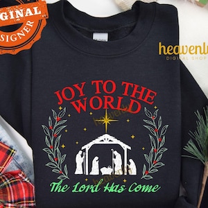 Alegría para el mundo Png Feliz Navidad Natividad Png Diseño de sublimación cristiana Adviento Png Jesús Png Fe Png Archivo DTF Descarga digital