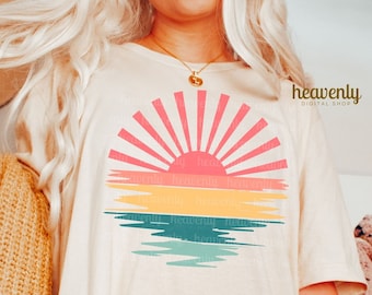 Forever Chasing Sunsets SVG Summer PNG Distressed Vintage Sublimation, Retro Beach Shirt Design, Trendy Aesthetic Tropical Vacation Tee Art