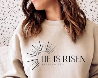 Easter Svg Easter Png Sublimation He is Risen Svg Jesus Png Minimalist Religious PNG Happy Easter Card Design He is Risen Png Bible Verse
