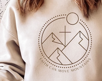 Cristiano PNG Cristiano Svg La fe puede mover montañas Diseño de camiseta Jesús PNG Religioso Png Versículo bíblico SVG Archivo de corte Svg minimalista Fe Png