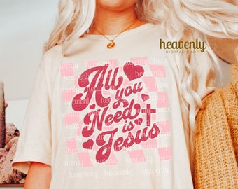 Retro christlicher Valentinsgruß-Svg PNG religiöses Ostern SVG Jesus Sublimation Bibel-Vers-Shirt Design Download Cricut geschnitten Datei kariert SVG
