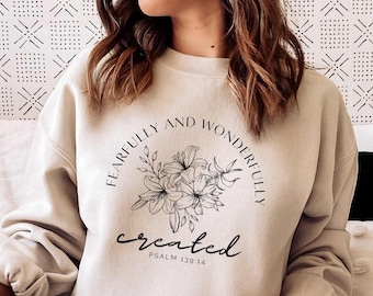 Fearfully and wonderfully made svg PNG, Created svg Christian PNG Sublimation Bible Verse Tshirt design, Jesus Clipart, Minimalist graphic