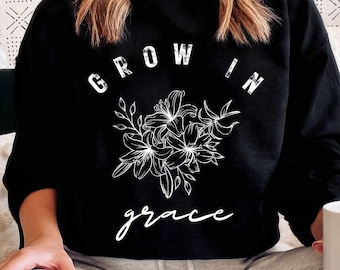 Christian PNG Grow in Grace SVG Distressed Christian PNG Sublimation Design Jesus Png Religious Png Christian Shirt Easter Svg Bible Png