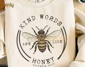 Vintage Christian PNG: Kind Words Are Like Honey Sublimation Design, Jesus PNG, Faith Based, Bee Kind, Religious Bible Verse, Kindness Png