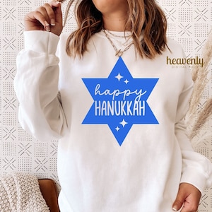 Joyeux Hanoucca SVG Hanoucca Sublimation Design, PNG juif minimaliste étoile de David coupe fichier, Hanoucca tendance chemise mug verre Cricut Design