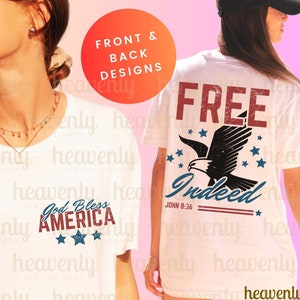 Dios bendiga a Estados Unidos Svg, PNG frontal y posterior, sublimación cristiana patriótica, diseño de camiseta del 4 de julio, estética vintage desgastada y moderna de EE. UU.