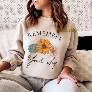 Erinnerung, Warum PNG Retro Gänseblümchen Vintage PNG für Sublimation Inspirierendes Zitat Motivations-Shirt-Design Trendy Ästhetik PNG für psychische Gesundheit