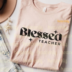 Retro Blessed Teacher Svg Png Sublimazione, Groovy School Teacher Shirt File di taglio, Vintage Teacher Life Tshirt Cricut Design, Insegna amore ispira