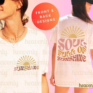 Ziel vol zon Svg noodlijdende voor- en achterkant PNG tropische zomer Shirt Svg trendy esthetische png, vintage sublimatie strand zonsondergang Svg