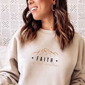 La foi peut déplacer des montagnes Sublimation des Écritures | Chemise chrétienne | Écritures bibliques PNG Verset de la Bible PNG Conception de t-shirt à télécharger Clipart Sublimation